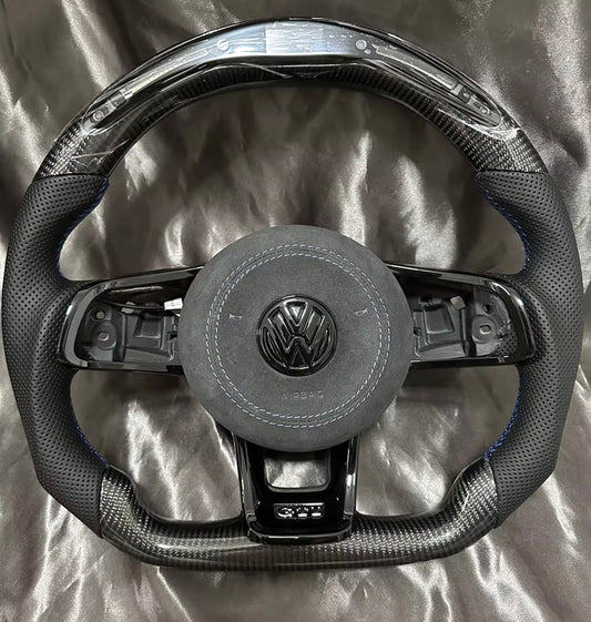 Volant Carbone Personnalisable Volkswagen Golf 7 / Polo 5 6C / Polo 6 AW / Scirocco Phase 2 ... - AUTO SHOP