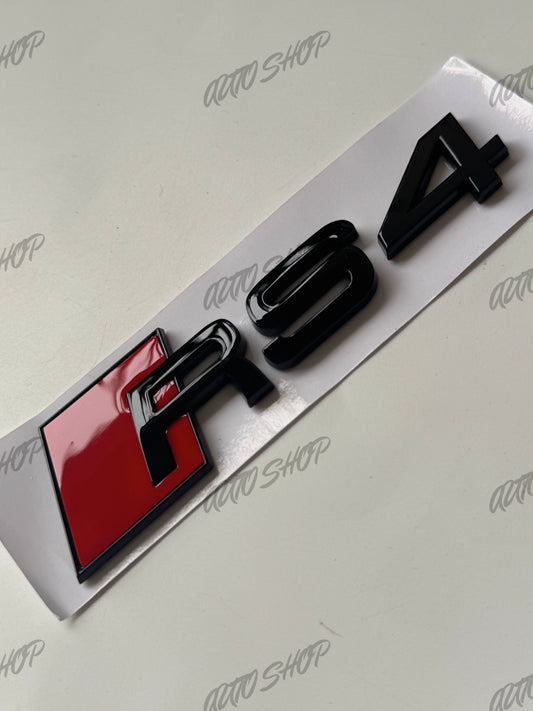 Logo Monogramme Coffre Audi RS4 Noir Brillant - AUTO SHOP