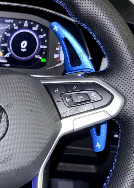 Extensions Palettes Aluminium Volkswagen Golf 8 / Polo 6 Phase 2 / Golf 7 7.5 et Polo 5 et 6 sans volant Sport (Style 2) - AUTO SHOP