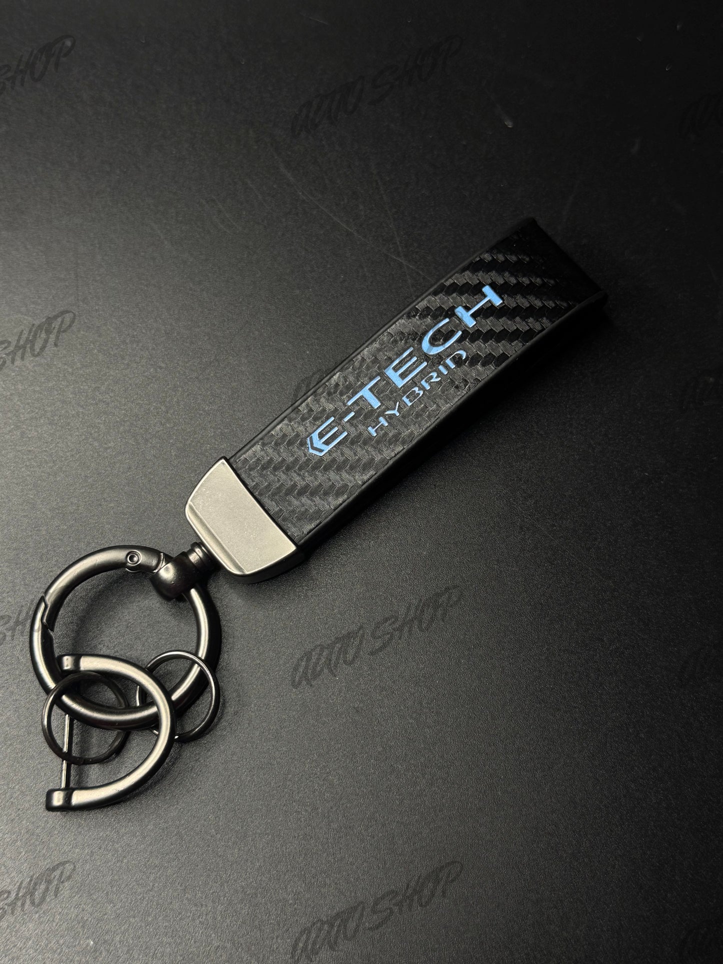 Porte clés Renault E-Tech Hybride / Austral Look Carbone - AUTO SHOP