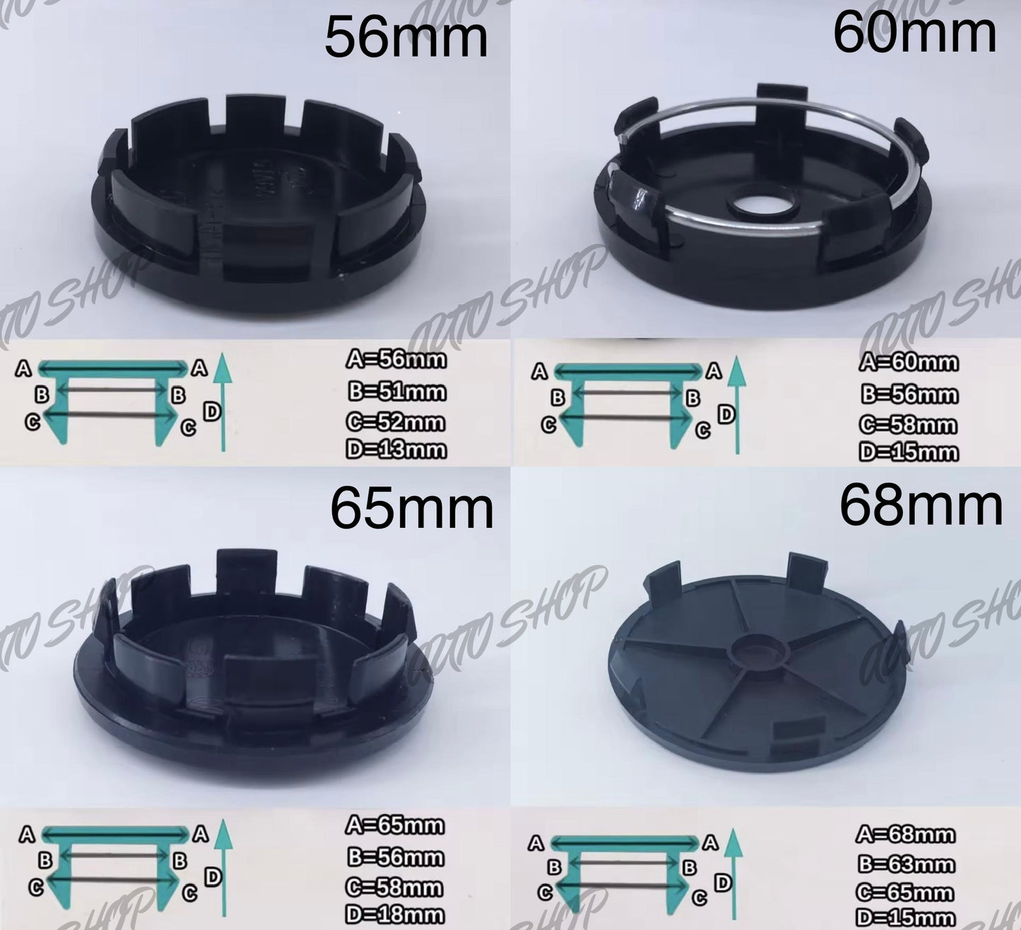 Centre de roues / moyeux Volkswagen Noir - AUTO SHOP