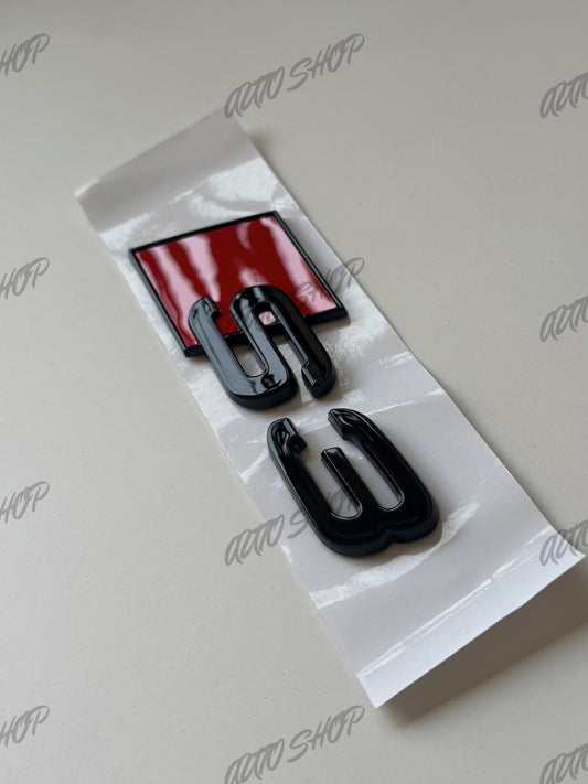 Logo Monogramme Coffre Audi S3 Noir Brillant - AUTO SHOP