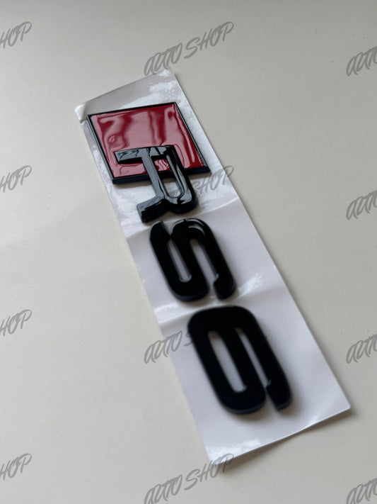 Logo Monogramme Coffre Audi RS6 Noir Brillant
