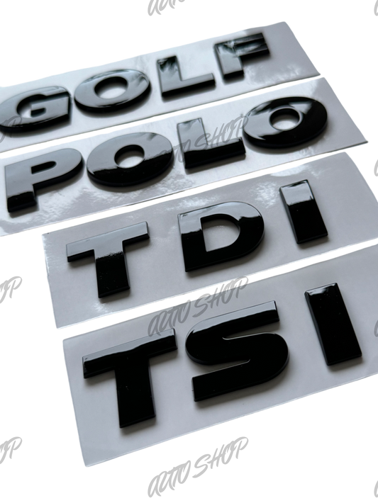 Badge de coffre Golf Polo TSI TDI Noir - AUTO SHOP