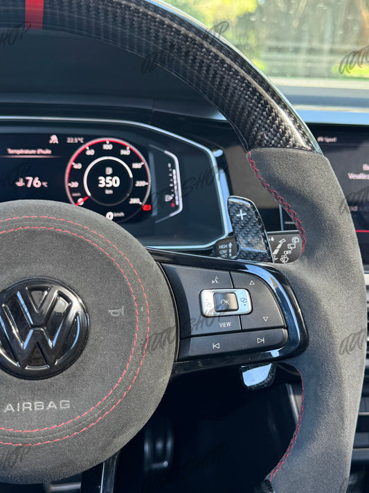 Palettes Carbone / Aluminium Volkswagen Golf 7 7.5 / Polo 5 6C / Polo 6 AW / ... (Type C) - AUTO SHOP