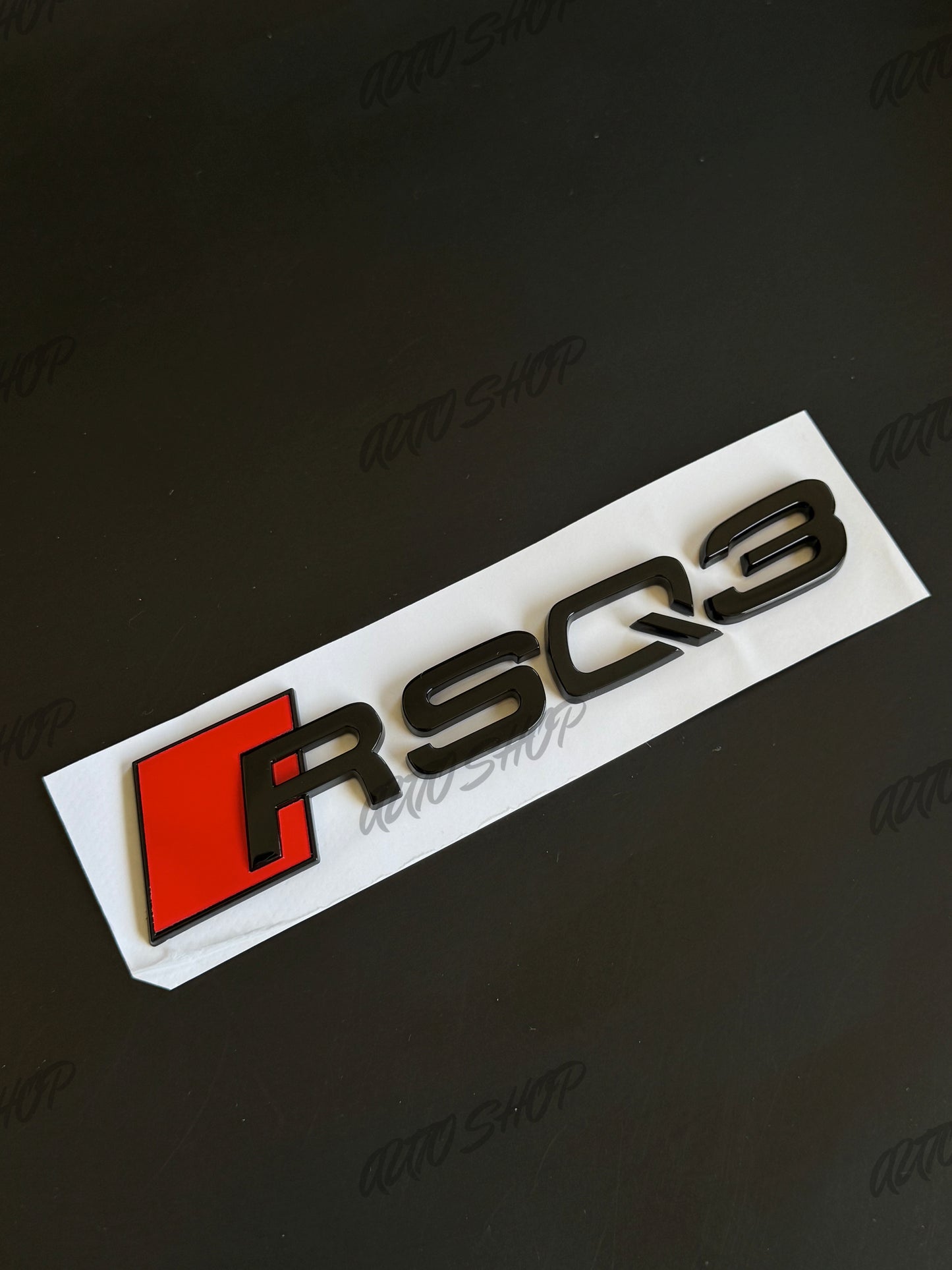 Logo Monogramme Coffre Audi RSQ3 Noir Brillant - AUTO SHOP