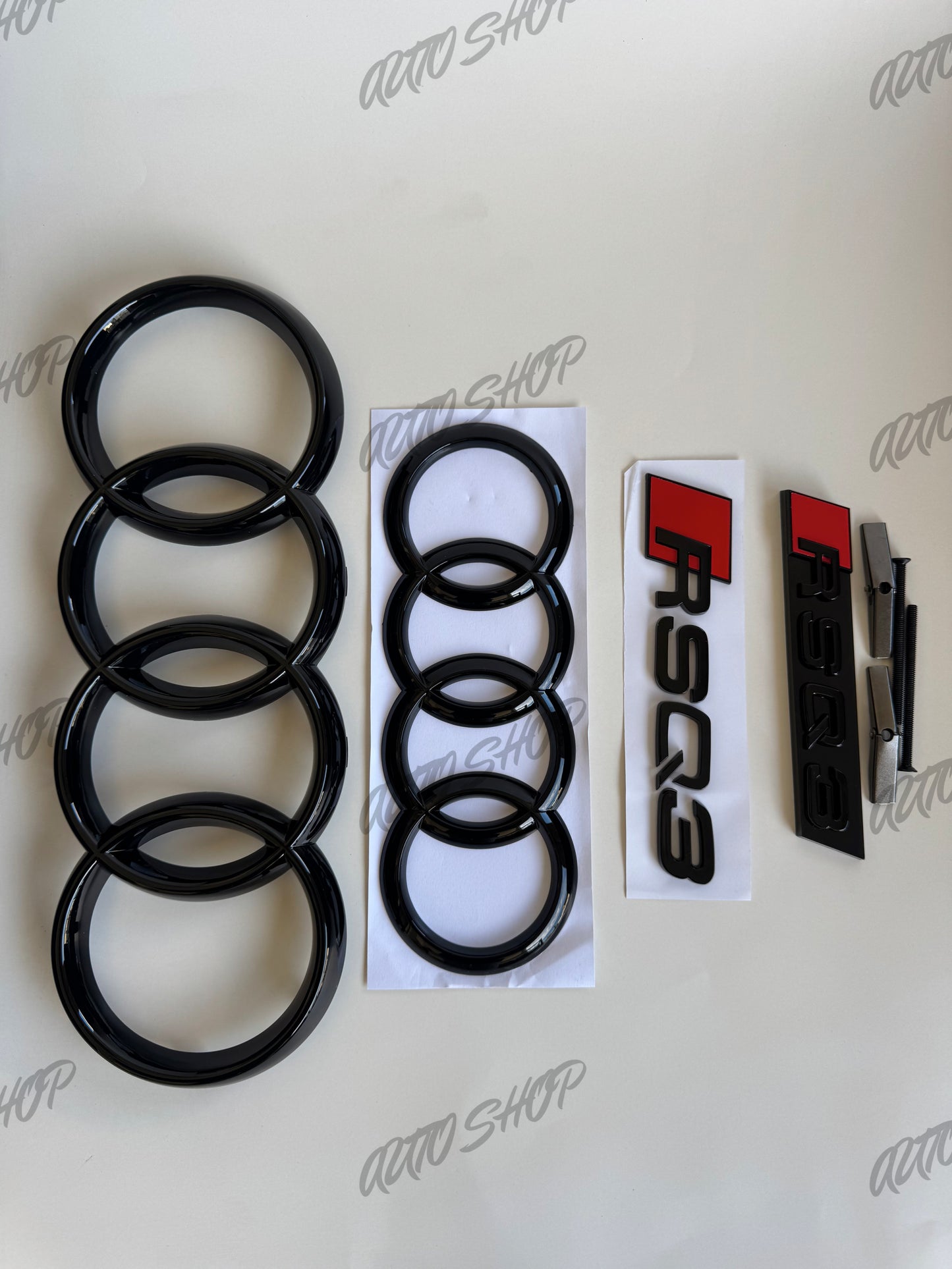 Pack Complet Logos Audi RSQ3 Noir Brillant - AUTO SHOP