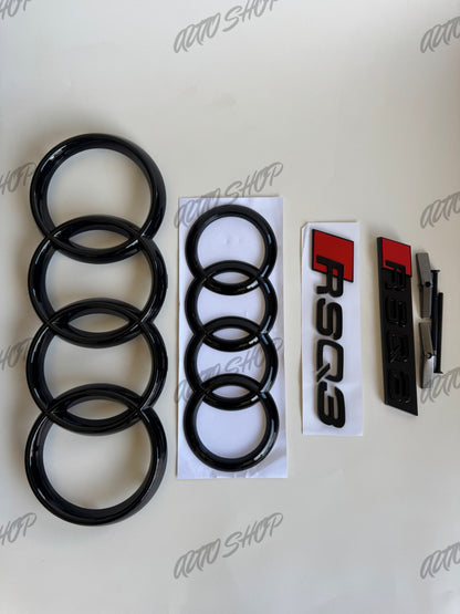 Pack Complet Logos Audi RSQ3 Noir Brillant - AUTO SHOP