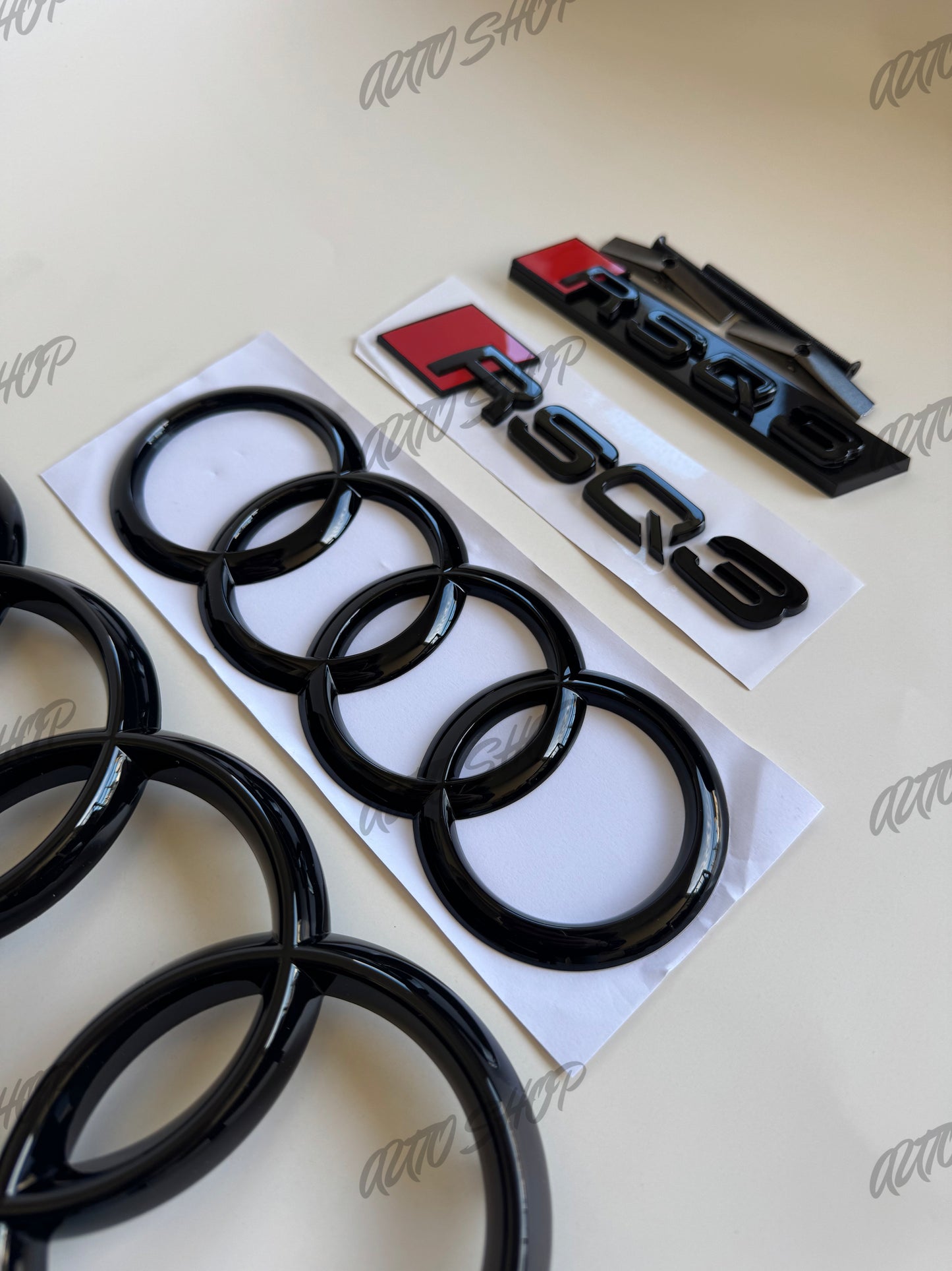 Pack Complet Logos Audi RSQ3 Noir Brillant - AUTO SHOP