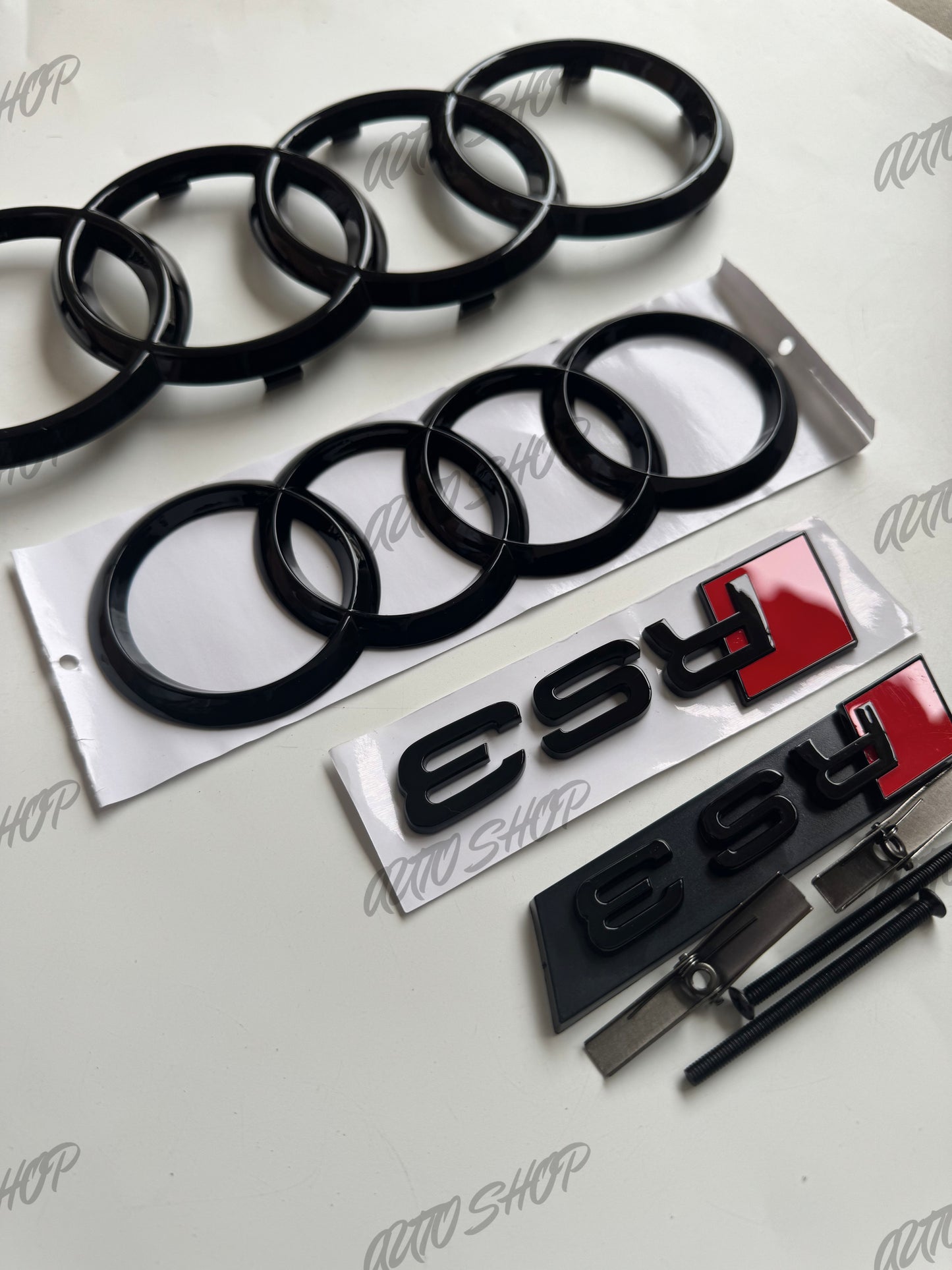 Pack Complet Logos Audi RS3 Noir Brillant - AUTO SHOP
