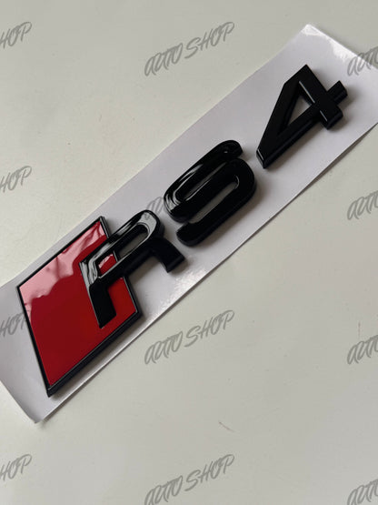 Logo Monogramme Coffre Audi RS4 Noir Brillant - AUTO SHOP