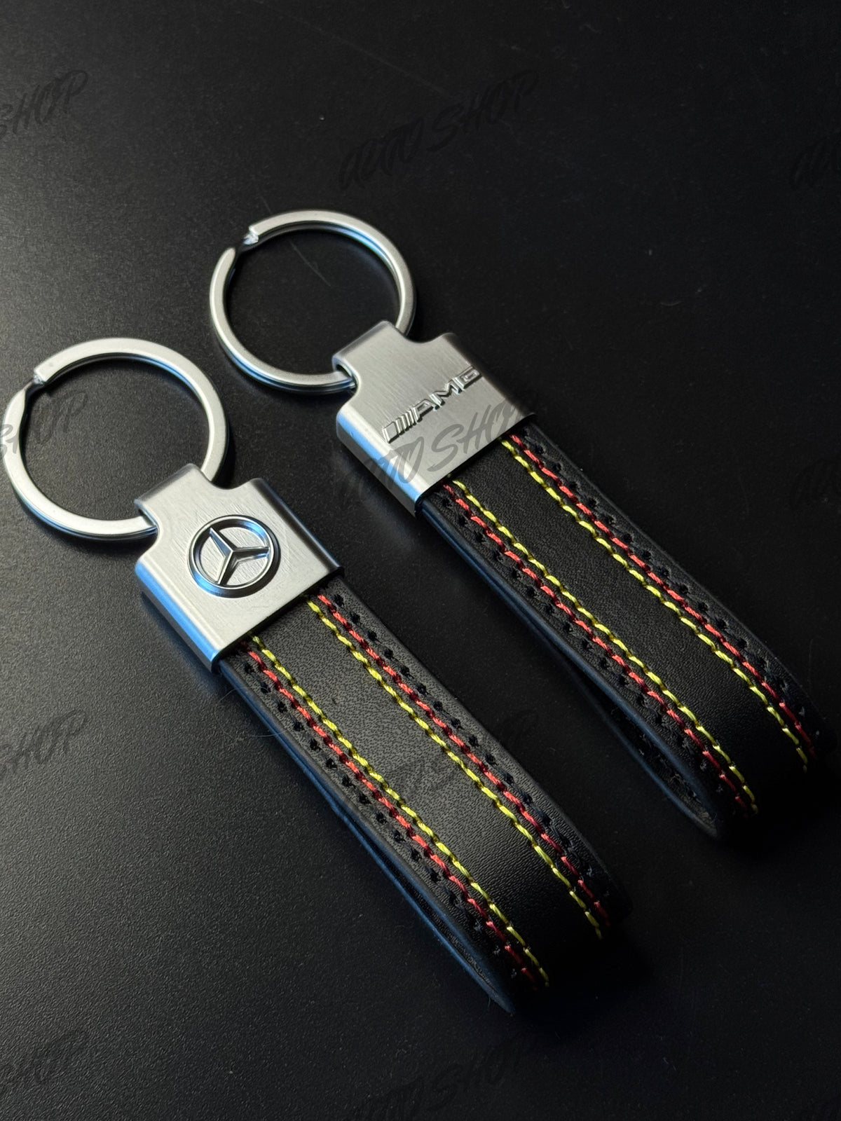 Porte clés Mercedes / AMG Cuir Surpiqûres
