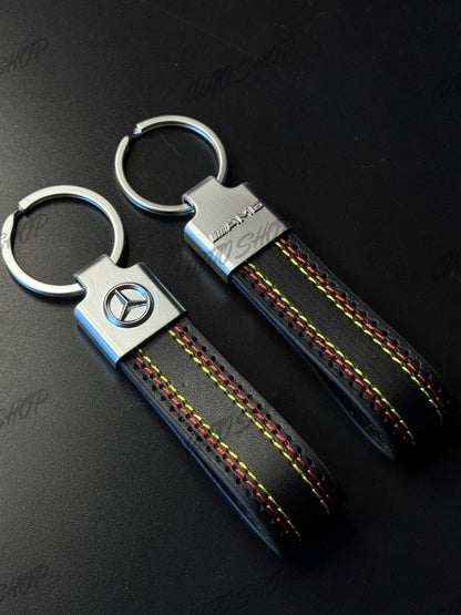Porte clés Mercedes / AMG Cuir Surpiqûres