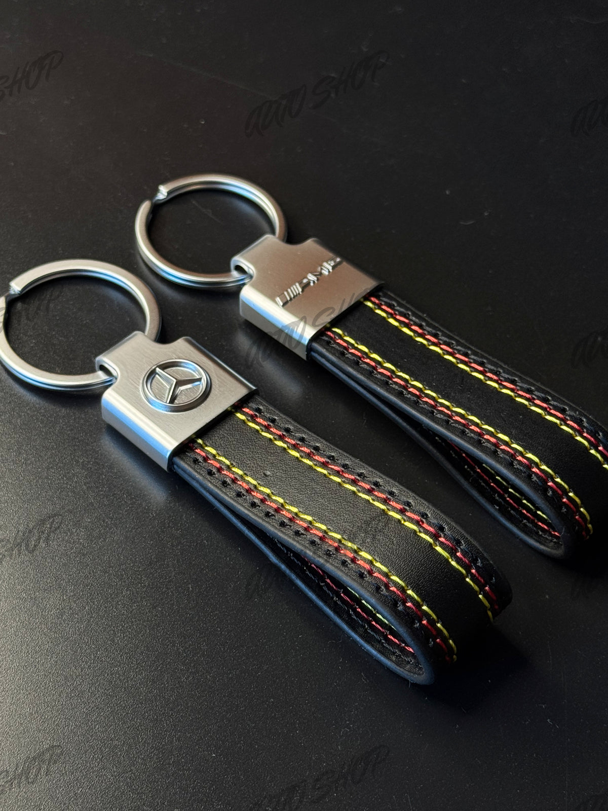 Porte clés Mercedes / AMG Cuir Surpiqûres