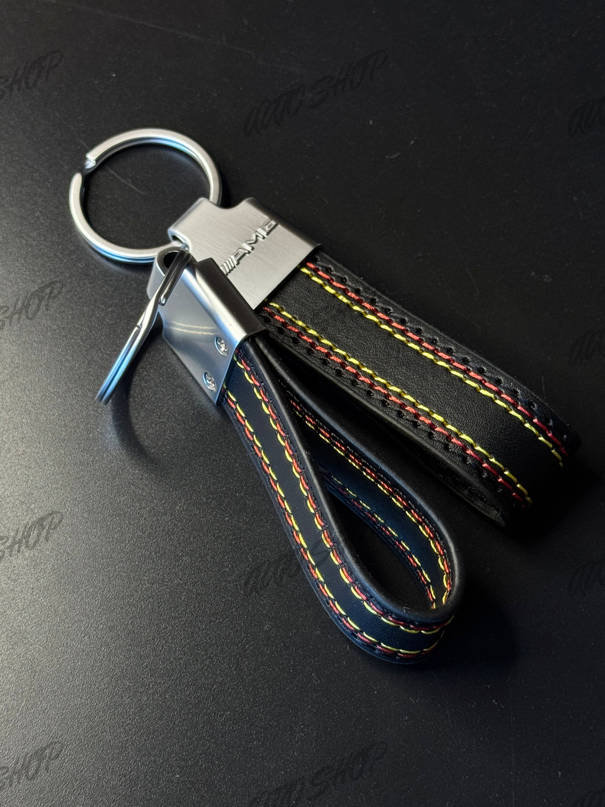 Porte clés Mercedes / AMG Cuir Surpiqûres