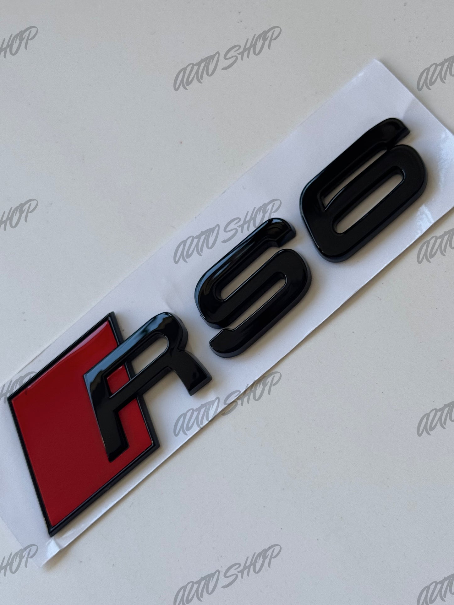 Logo Monogramme Coffre Audi RS6 Noir Brillant