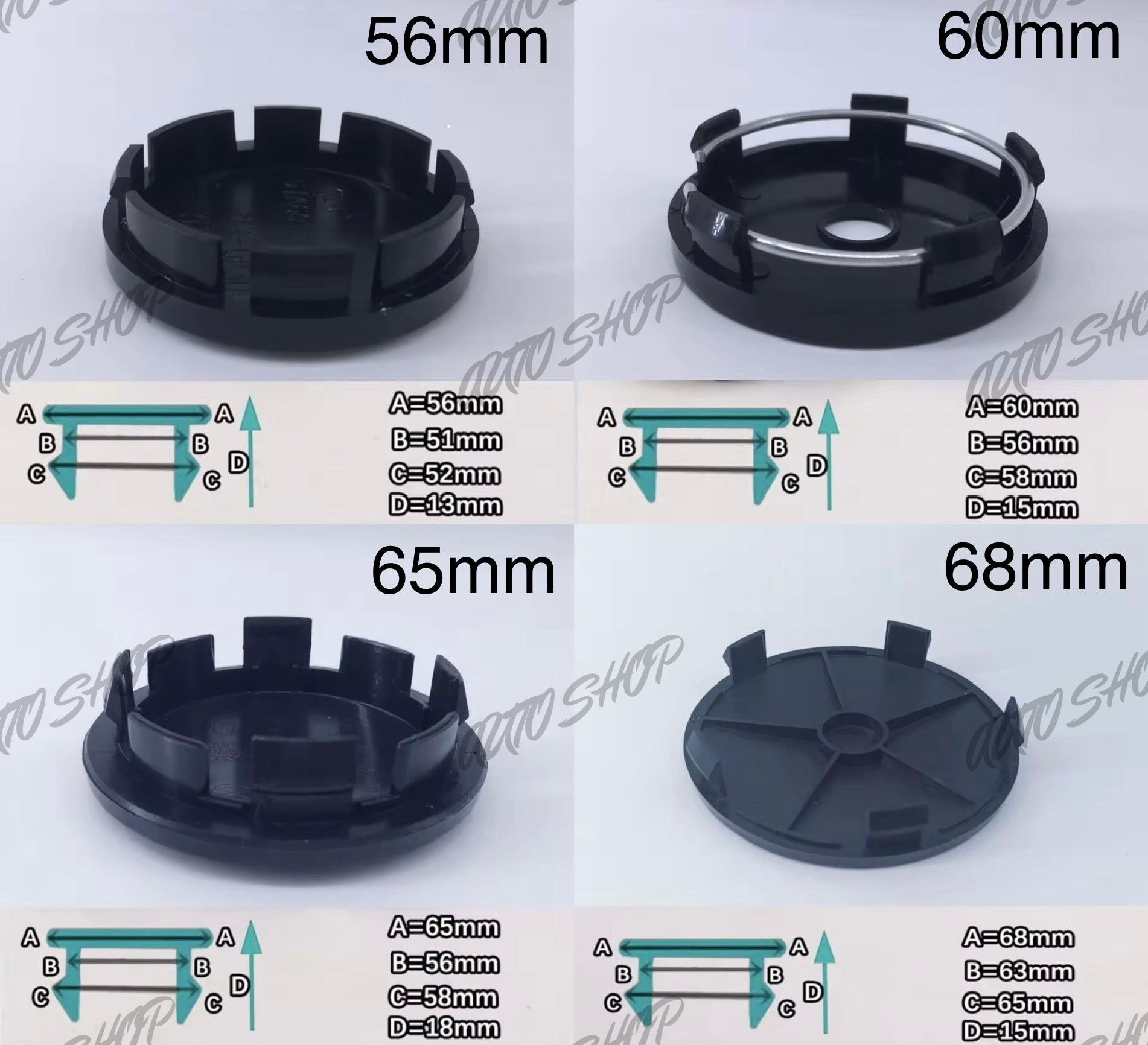 Centre de roues / moyeux Volkswagen Noir - AUTO SHOP