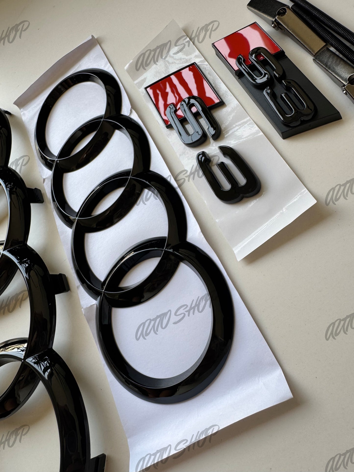 Pack Complet Logos Audi S3 Noir Brillant - AUTO SHOP