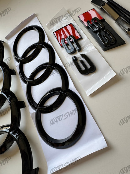 Pack Complet Logos Audi S3 Noir Brillant - AUTO SHOP