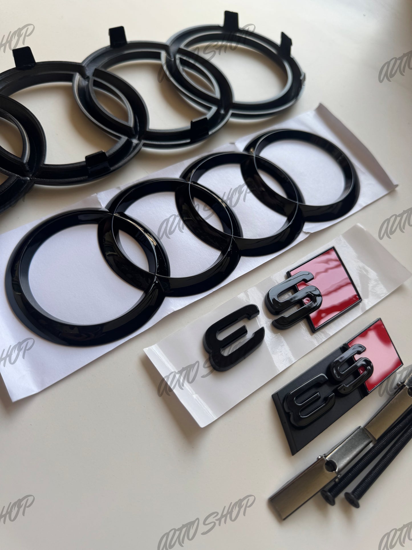 Pack Complet Logos Audi S3 Noir Brillant - AUTO SHOP