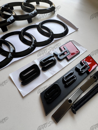 Pack Complet Logos Audi RS6 Noir Brillant - AUTO SHOP