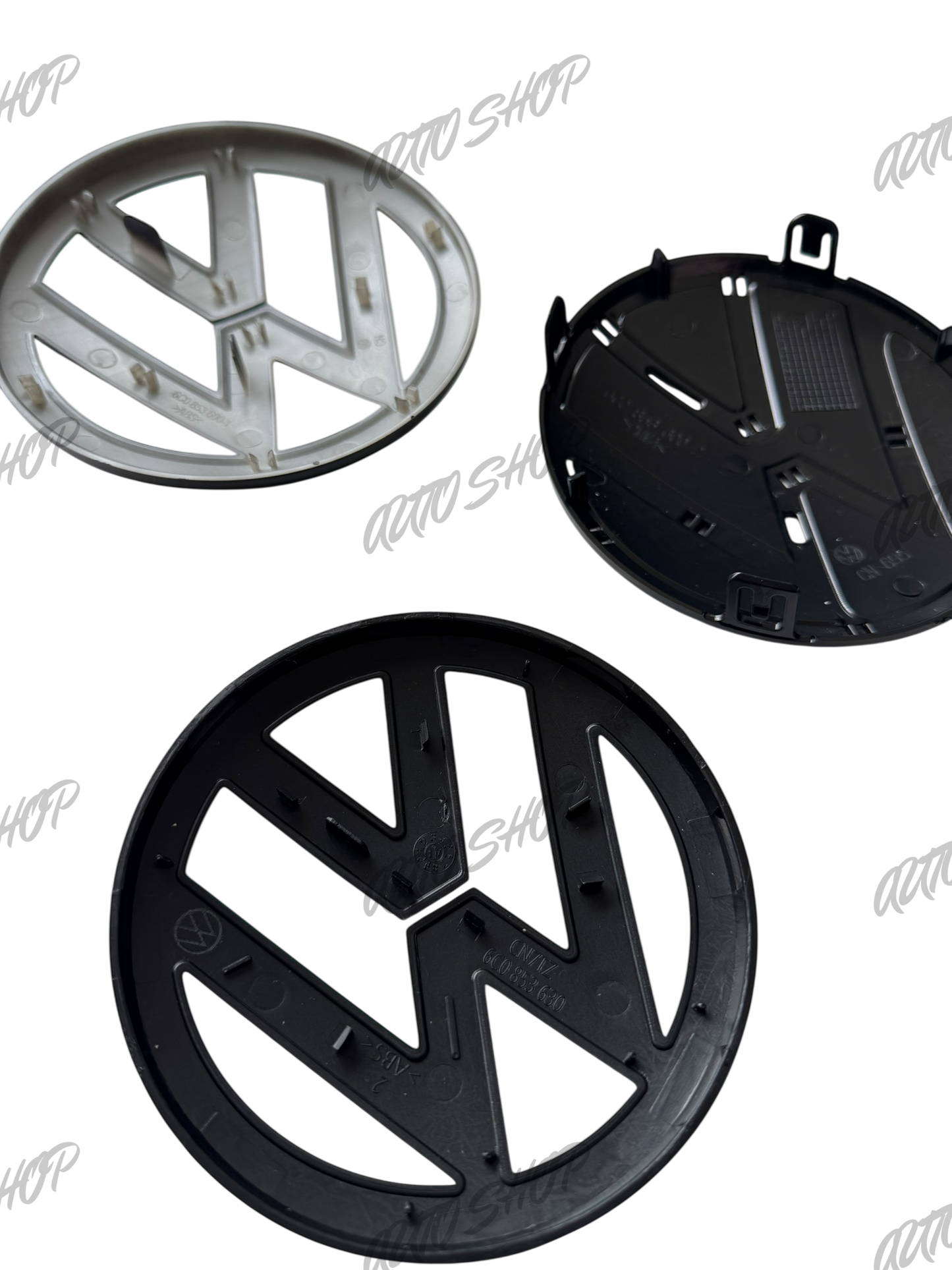 Pack Logo avant + arrière Polo 5 6C Phase 2 Noir - AUTO SHOP