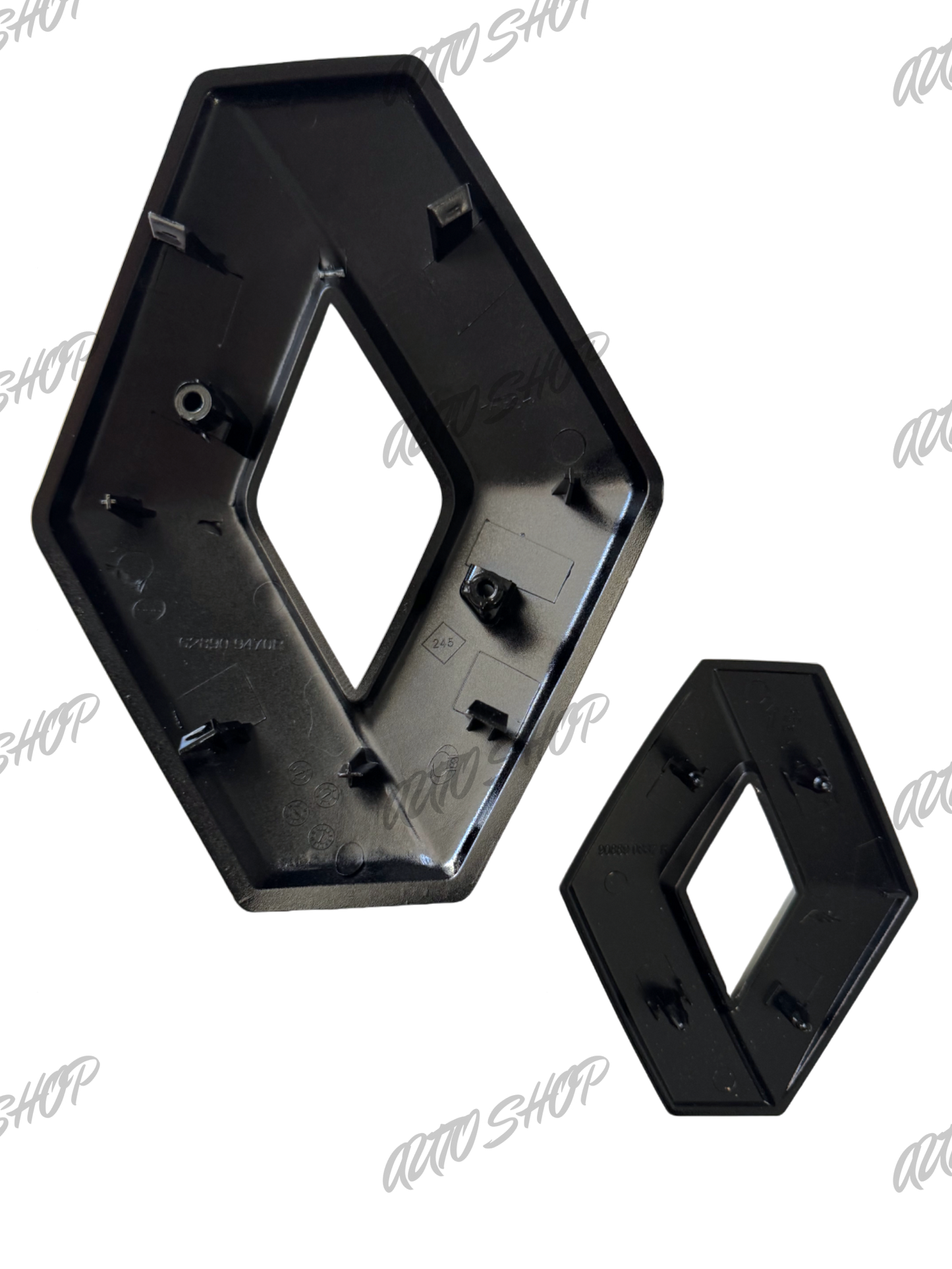 Logo avant + arrière Renault Noir (Mégane 3 / Clio 4 / Captur) - AUTO SHOP