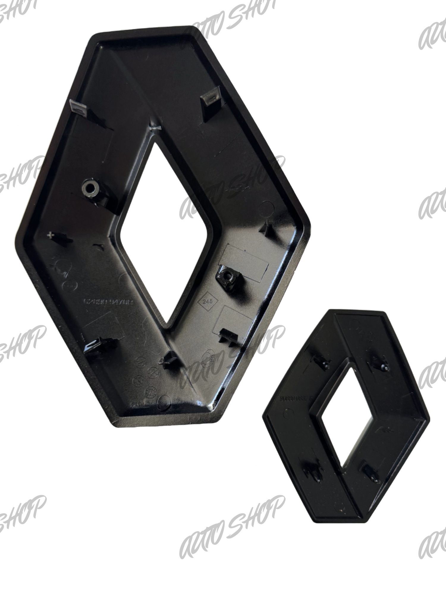 Logo avant + arrière Renault Noir (Mégane 3 / Clio 4 / Captur) - AUTO SHOP