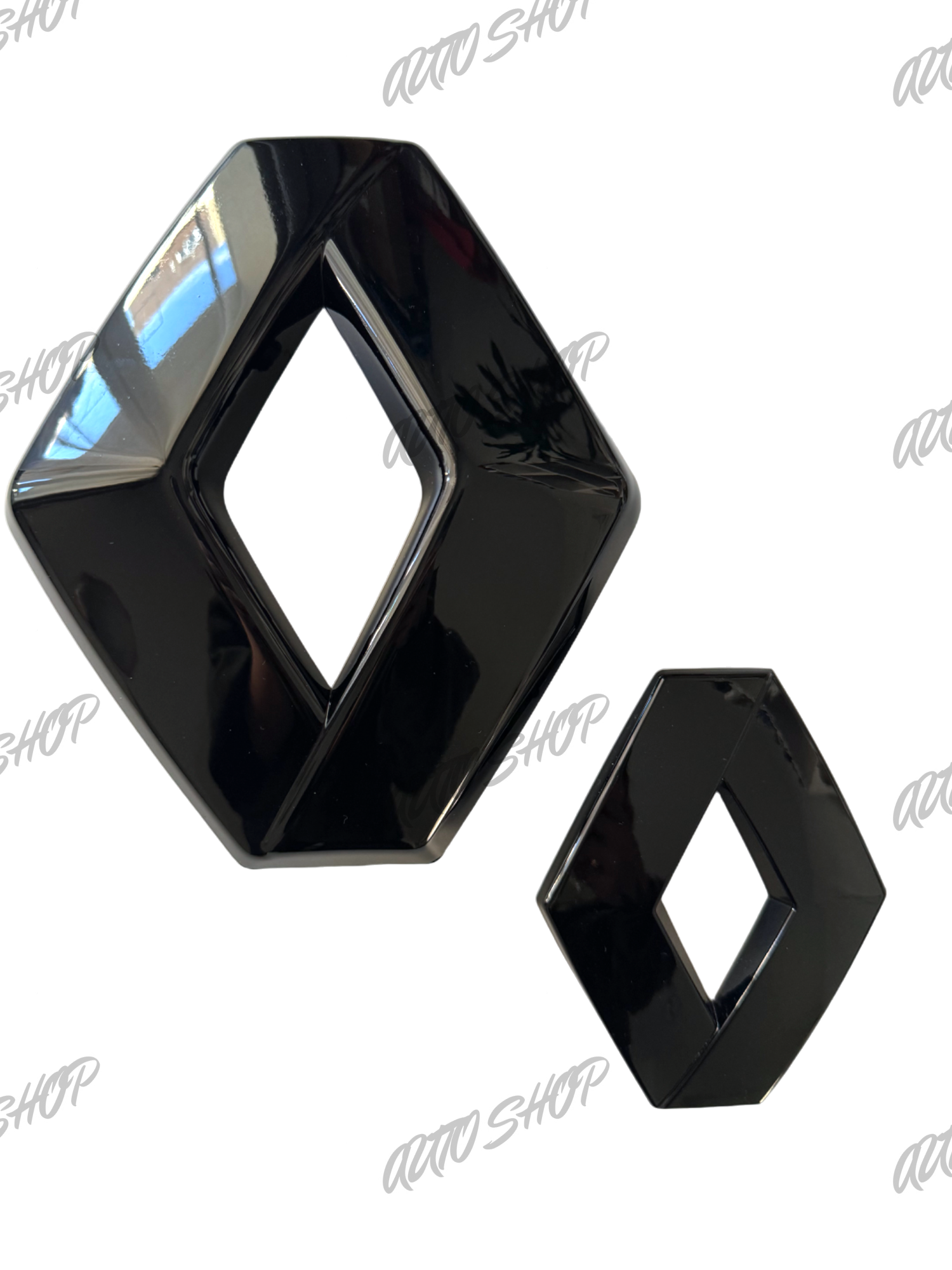 Logo avant + arrière Renault Noir (Mégane 3 / Clio 4 / Captur) - AUTO SHOP