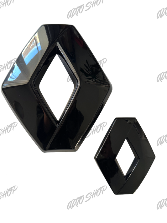 Logo avant + arrière Renault Noir (Mégane 3 / Clio 4 / Captur) - AUTO SHOP
