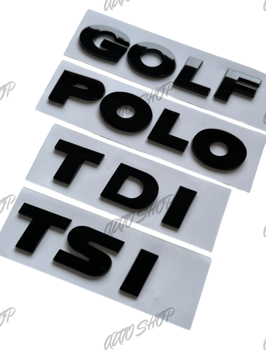 Badge de coffre Golf Polo TSI TDI Noir